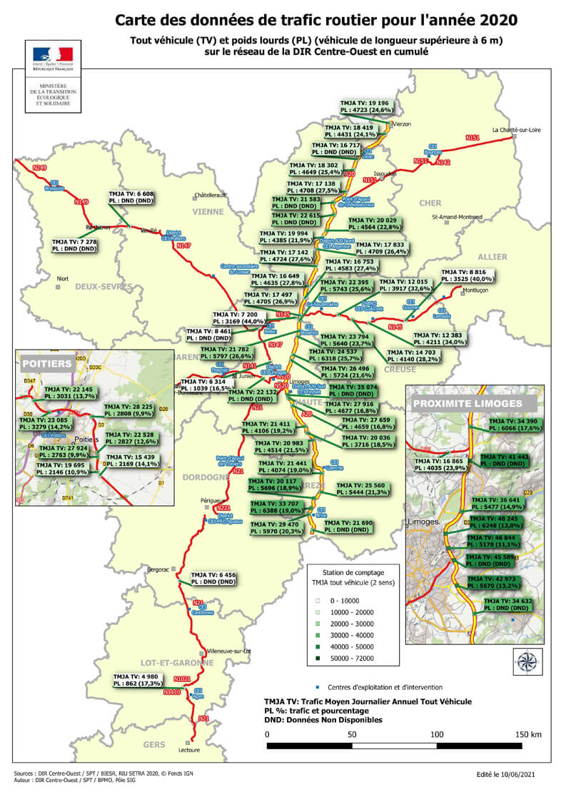 Carte du trafic 2020